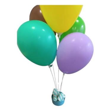 Imagem de Kit 3 Suportes Balão 5 Hastes Varetas Cachepot Festa Bexiga - Britani