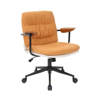 Imagem de Cadeira de Escritório Secretária Giratória Bennett Amarelo e Bege