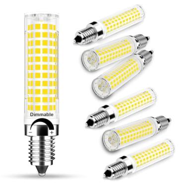 Imagem de TAIYALOO Lâmpada LED E12 regulável para candelabro equivalente a 100 W, luz do dia branca 6000 K, 1000 lúmens T6 E12 10W lâmpadas de LED lustre para ventilador de teto, lâmpada de sal, pacote com 6