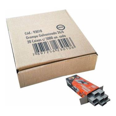 Imagem de Kit 20 Caixas De Grampos Galvanizados Jocar 26/6 Com 5000 - Jocar Offi