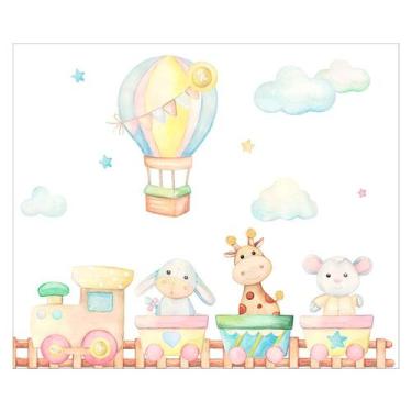 Imagem de Papel de Parede Adesivo Infantil Safari Animais Bebe Quarto - 493pcm -