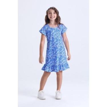Imagem de Vestido Infantil Menina Estampa de Flores e Babados-Feminino