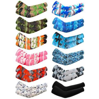Imagem de Mangas de braço Xuhal Camouflage UV com proteção solar para crianças d