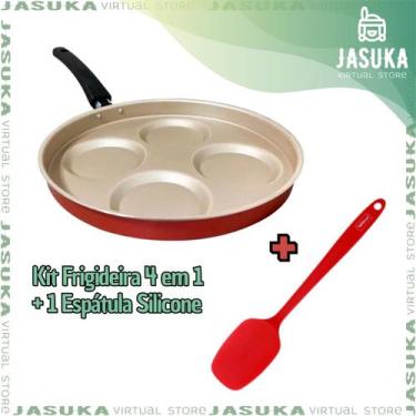 Imagem de KIT Frigideira Antiaderente Multiuso com Espátula Resistente Silicone 