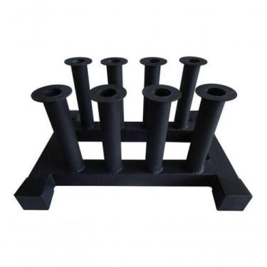 Imagem de Suporte Barra De Chão (8 Barras) Aço E Tubo Pintado Preto - ANILHAS FI