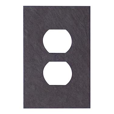 Imagem de Electrical SWITCH HITS Outlet Wall Plate 1 Duplex | Tampa de tomada única Receptáculo Placa Frontal | Ardósia Vermont Decorativa Roxo - Tom Terra Natural | 1 Gang, 8,3 cm L x 12,7 cm A