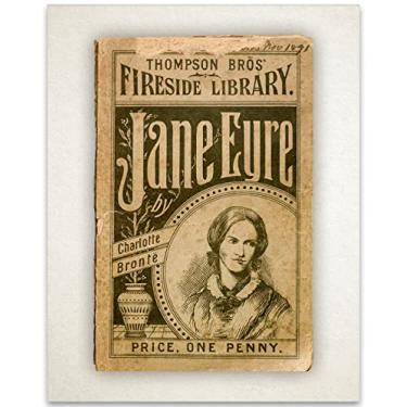 Imagem de Capa de livro Jane Eyre - Impressão sem moldura 28 x 35 cm - Decoração de livraria vintage perfeita e presente para fãs de literatura por menos de US $15