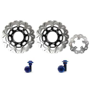 Imagem de Arashi Discos de freio dianteiros traseiros rotores com parafusos de montagem para Suzuki GSXR 600 750 2008-2017, GSXR 1000 2009-2015, peças de acessórios de reposição de motocicleta