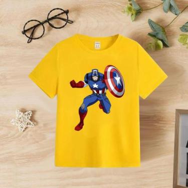 Imagem de Camiseta infantil personagens - Capitão América , Amarelo, 14