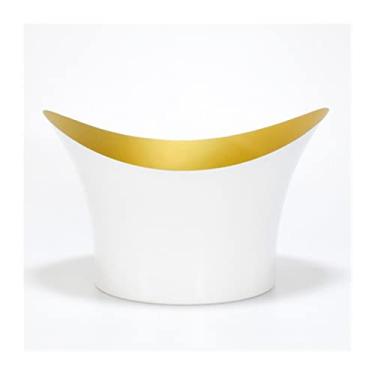 Imagem de FTOQWZXV Balde de gelo 1 peça 9L balde de gelo de grande capacidade cozinha vinho champanhe garrafa de cerveja recipiente suporte de bar bebidas refrigerador/balde de cerveja (cor: Blcak) (Branco)