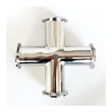 Imagem de WWECCQIJ Tubo de 89 mm OD x 8.9 cm Tri Clamp Cross 4 Ways Splitter SUS 304 Stainless Fitting Homebrew Beer Wine