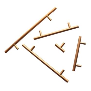 Imagem de Puxadores americanos para armário de cozinha puxadores de porta puxadores de barra de 160 mm 192 mm puxadores de latão móveis 2 peças (ouro 192 mm)