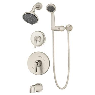 Imagem de Simmons 5505-SBZ-1.5-TRM Acabamento de Elm com Chuveiro de Mão, Transição, Satin Nickel