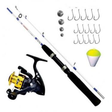Imagem de Kit de Pesca - Vara de pesca com Molinete - - madu, Amarelo