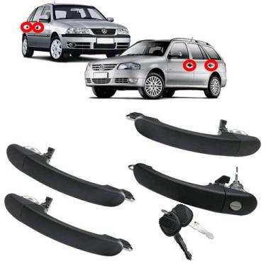 Imagem de Kit 4 Maçanetas Externa Porta Dianteira e Traseira Gol - Parati G3 4 P