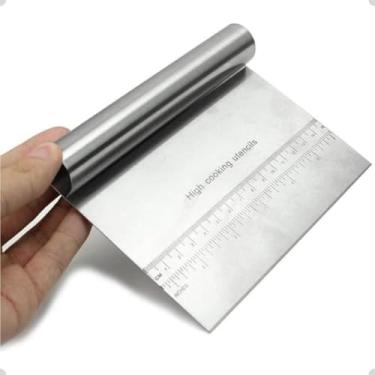 Imagem de Espátula de Aço Inoxidável com Régua de Medição para Chocolate, Legumes, Massas, Confeitaria e Cozinha, 17 cm EssentiaHome.