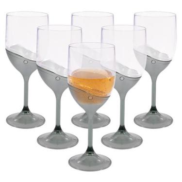 Imagem de Jogo 6 Taças De Vinho Champanhe Espumante 400ml Sem BPA Kit Em Acrílic