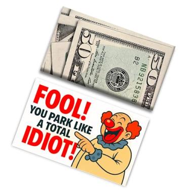 Imagem de Bad Parking - "You Park Like an Idiot" - Presente realista de $50 Bill Gag - Pacote com 50 notas engraçadas de bilhetes de estacionamento
