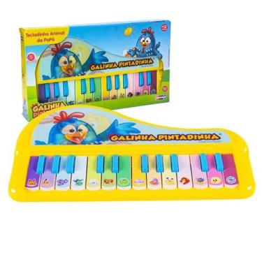 Imagem de Teclado Galinha Pintadinha Piano da Popo Holografico Brinquedo Educati