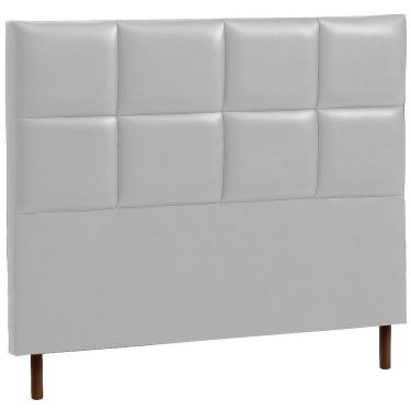 Imagem de Cabeceira Estofada Queen Espanha Couro Cinza 160 Cm