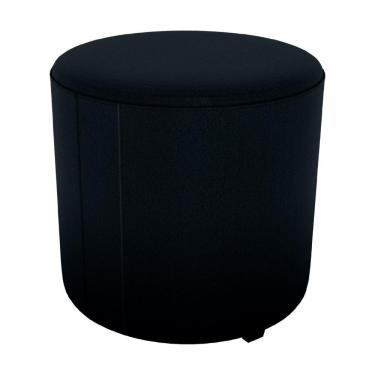 Imagem de Puff Redondo Decorativo Copenhage 43 Cm Veludo Inca Milani Store Preto