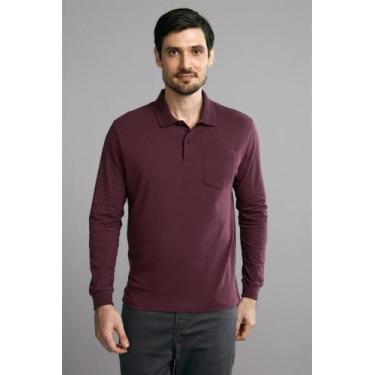 Imagem de Polo Manga Longa com Bolso Comfort Premium - Vinho - HIGHSTIL, Roxo, S