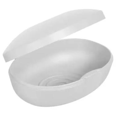 Imagem de Saboneteira Soft Branca Porta Sabonete para Banheiro, Pia e Lavabo | Design Moderno, Plástico Resistente, Base Antiderrapante com Drenagem, Compacta e Fácil de Limpar