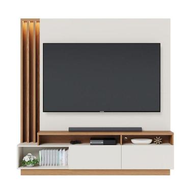 Imagem de Estante Home Theater Humaitá Off White Matte Freijó Para Tv De 75 - Colibri Off White Matte Freijó