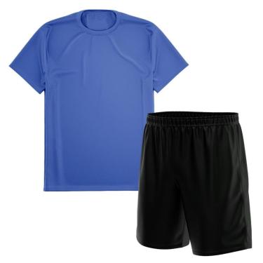 Imagem de Kit Calção Short Futebol Basquete Preto + Camiseta Manga Curta Masculina-Masculino