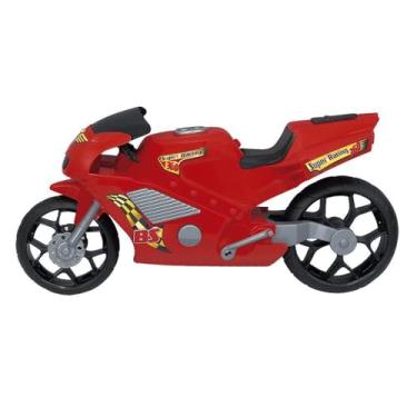 Imagem de Super Moto 360 Esportiva, Brinquedo de Moto Esportiva, Preto, Plástico, 39x20x10cm, Design Realista, Manual, A Partir de 3 Anos, 300g (Vermelho)