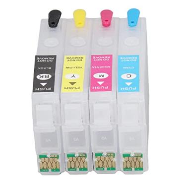 Imagem de KIMISS Conjunto de Cartuchos de Tinta de 4 Cores Com Chip Permanente - Caixas de Impressão de Recarga Preta, Ciano, Magenta e Amarela para Impressão de Documentos Clara e Precisa (#13)