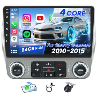 Imagem de 4 núcleos + rádio estéreo de 64 GB para Chevrolet Chevy Camaro 2010-2015: 9 polegadas 1280 * 800 HD IPS unidade de cabeça de tela sensível ao toque 5G WiFi sem fio CarPlay Android Auto SWC DSP Câmera
