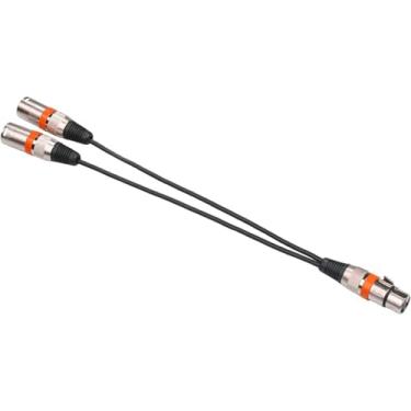 Imagem de MERIGLARE Cabo divisor XLR 1 fêmea para 2 machos de 3 pinos, cabo patch Y, divisor de microfone para vários instrumentos musicais e efeitos, Laranja