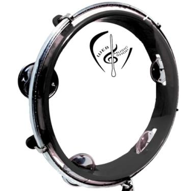 Imagem de Pandeiro Infantil Junior 8 Polegadas Pele Cristal Web Music Shop (PRETO)