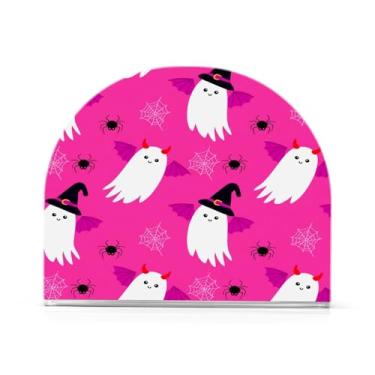 Imagem de Qilmy Porta-guardanapos de acrílico Halloween Ghosts, suporte de guardanapo de coquetel de plástico transparente para mesas de restaurante de cozinha, 2 peças