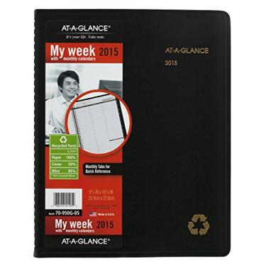 Imagem de AT-A-GLANCE Agenda profissional semanal e mensal 2015, encadernada, tamanho de página de 21 x 27 cm, preta (70950G05)