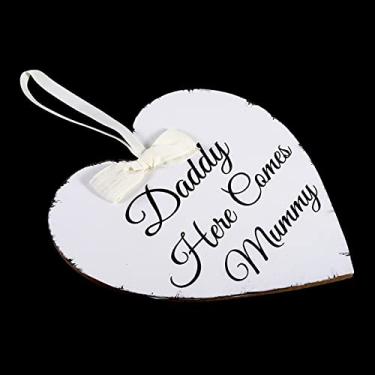 Imagem de GLOGLOW Sinal Em Forma de Coração de Amor Vintage, Placa Suspensa de Madeira para Presente de Celebração de Casamento, Decoração Diária