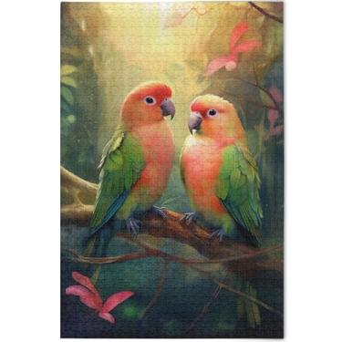 Imagem de Quebra-cabeça de 1000 peças de papagaio fofos, adultos, presentes de elefantes brancos, presentes masculinos, exclusivo, brinquedo artístico, 75 x 50 cm