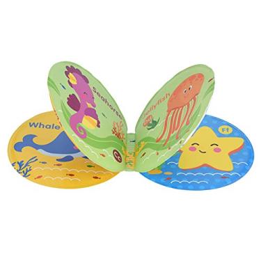 Imagem de Generic Livro de Pano de Banho para Bebês à Prova D'água, Livro Lavável à Prova de Rasgos para Desenvolvimento Visual, Aprendizagem Precoce para Bebês e Crianças (Oceano)