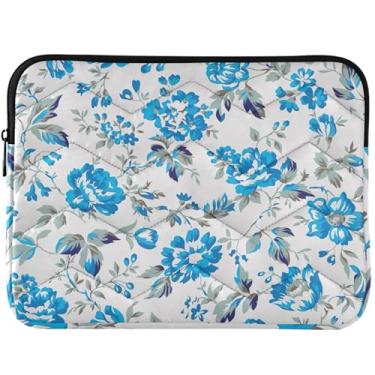 Imagem de Capa para notebook floral azul vintage universal de 13 a 14 polegadas para laptop, capas e capas para MacBook Pro 14 polegadas