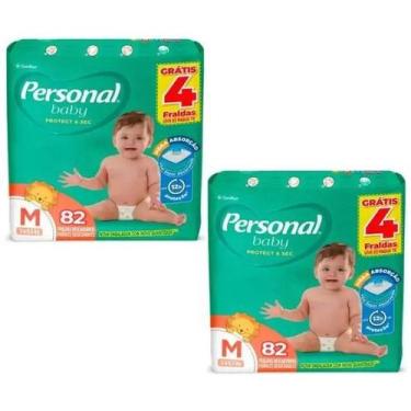 Imagem de Fralda Personal Giga 2 Pacotes Tamanho M Com 82 Unidades Cada de 5 a 9