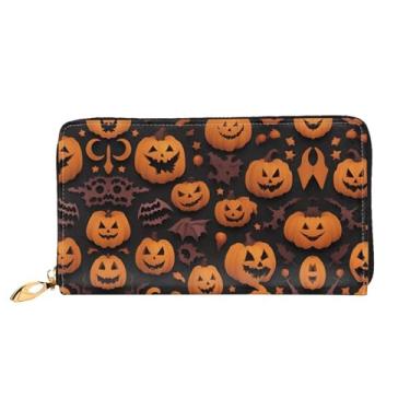 Imagem de XLLingL Carteiras de cartão de crédito impressas, bolsas longas de couro femininas, carteiras com zíper, carteira de viagem simples