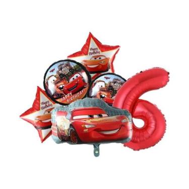 Imagem de Balões De Festa De Aniversário Infantil Tema Carros Desenho Animado Li