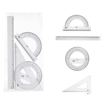 Imagem de Kit Geométrico 2º Grau (1 Régua/ 1 Esquadro/ 2 Transferidor) - MAXCRIL