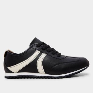 Imagem de Tênis Vizzano Casual Feminino, Preto, Branco, 36