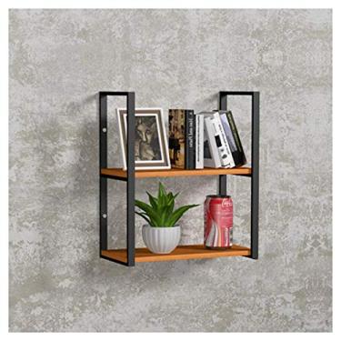 Imagem de Suporte para copos de vinho para pendurar em casa, suporte de parede de madeira, vintage, prateleira de parede | Rack de armazenamento para armário de vinho 100 cm (60 cm)