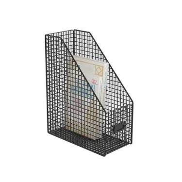 Imagem de Escritório Porta-arquivos de revistas, organizador metal para mesa, prateleiras, suporte vertical para livros escritório Organizador de mesa(Preto)