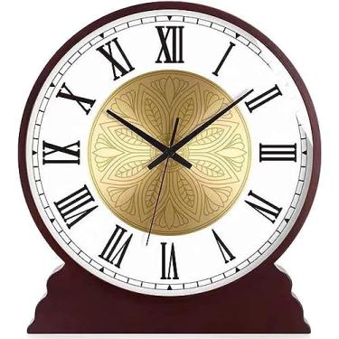 Imagem de Relógio de mesa vintage, relógio de cornija silencioso decotivo, relógio de manto, fácil de ler, bateria operada para sala de estar, lugar, escritório, cozinha, decoion-A para casa ||16 polegadas