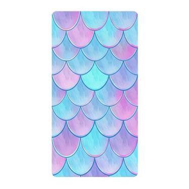 Imagem de Blueangle Lençol de berço padrão para berço infantil - Lençóis de algodão macio e respirável com escamas de sereia coloridas (303)