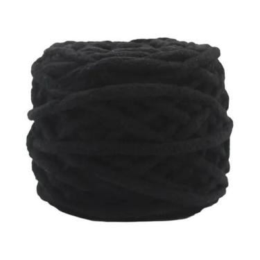 Imagem de Cachecol De Lã Grossa Multicolorido Tricotado Com Efeito De Tira De Ge